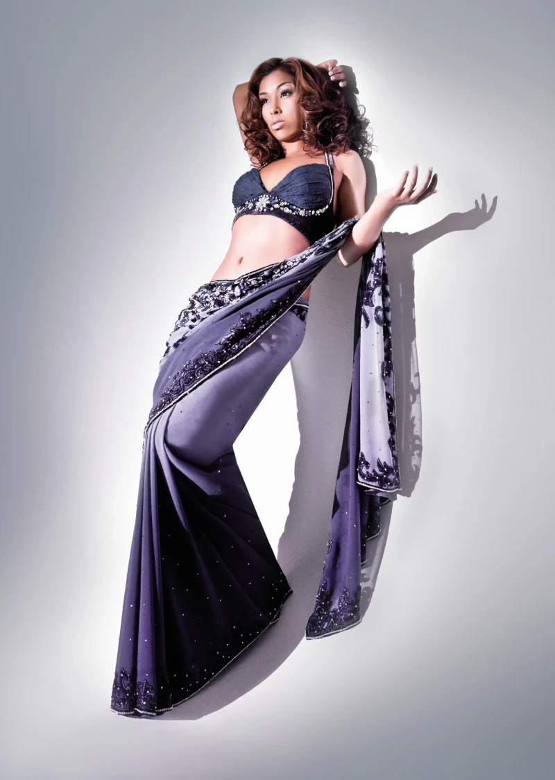 Soiree Purple Saree and choli