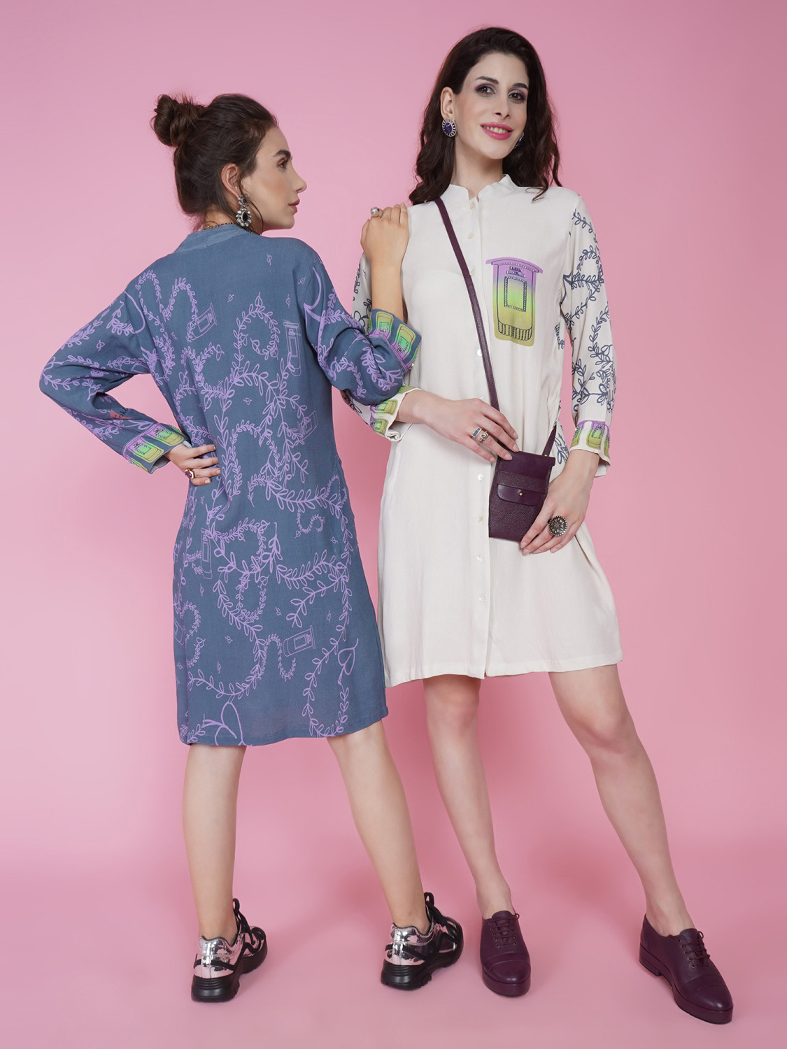 Tunic shirt-London Letterbox - Cream