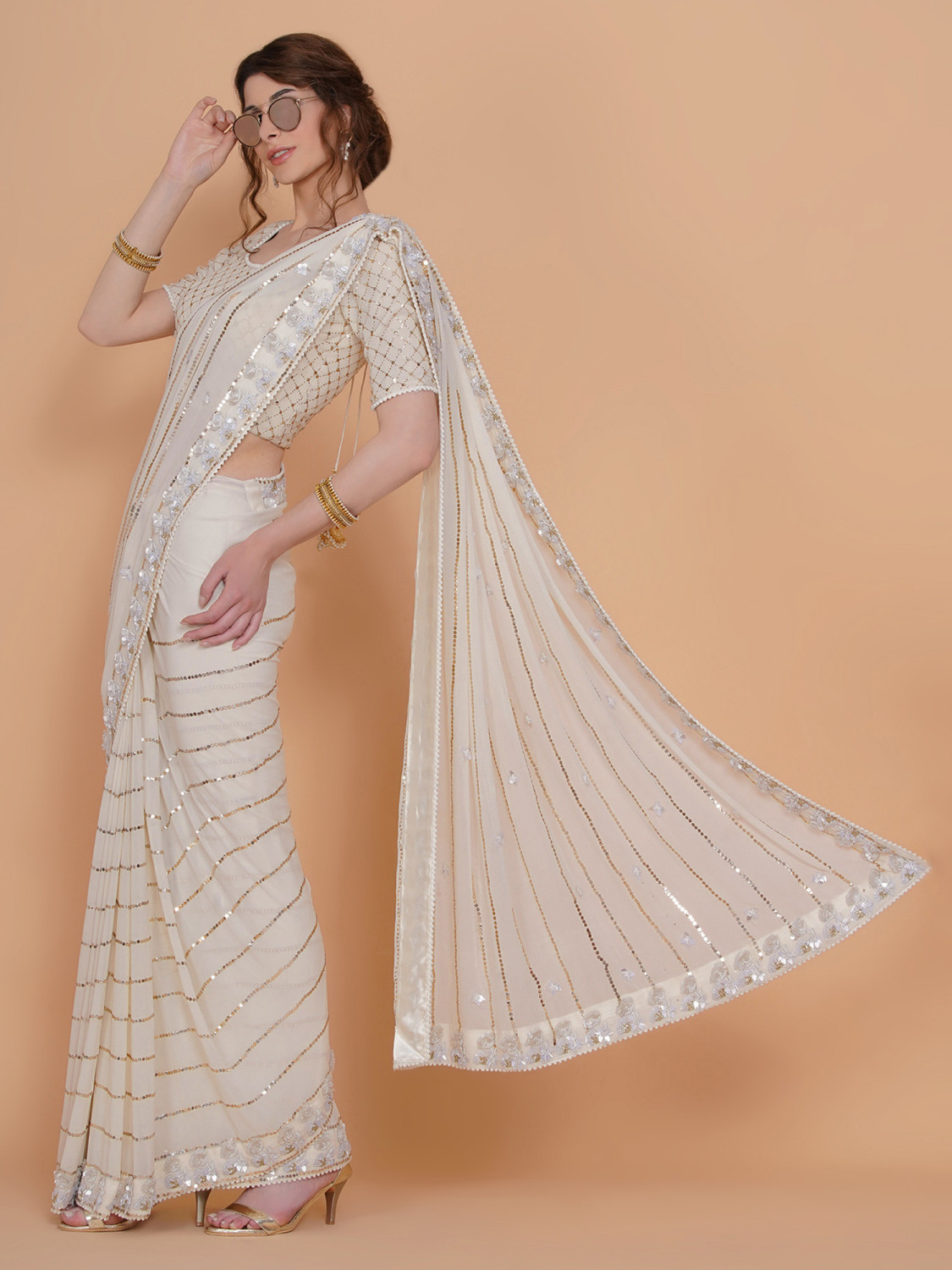 Ethereal Kamdani Saree & Blouse