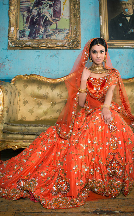 Rust Orange Lehenga - Heritage Collection